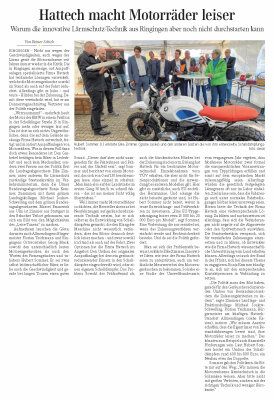 Hattech macht Motorräder leiser [Schwäbische Zeitung vom 28.08.2021] - 