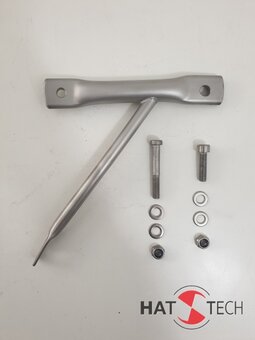 BMW R80GS R100 GS - HATTECH Furastenhalter linksseitig, Edelstahl glasperlgestrahlt