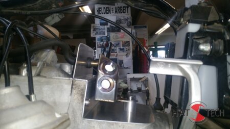 HATTECH- Abdeckblech für Modelle ab 9/1980 mit Plattenluftfilter - Edelstahl glasperlgestrahlt mit Bohrung für Motorentlüftung