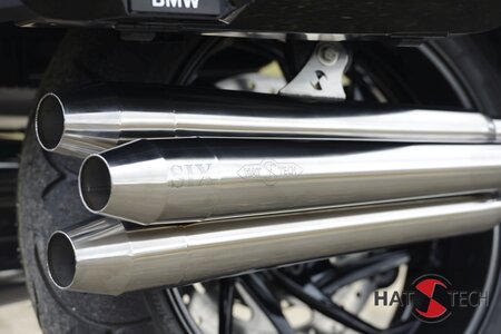 HATTECH Auspuff - SIX - Endschalldmpfer mit Geruschreduzierungseinstzen fr BMW K1600 B / Grand America alle Modelle