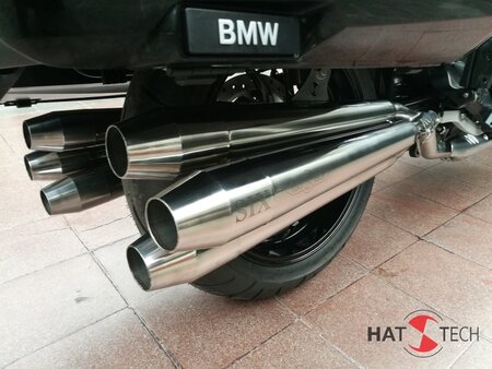 HATTECH Auspuff - SIX - Endschalldämpfer mit Geräuschreduzierungseinsätzen für BMW K1600 B / Grand America EURO 4