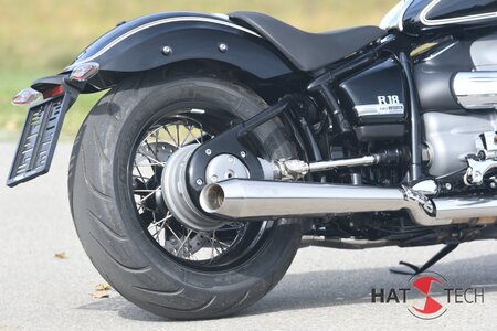 HATTECH Auspuff - LEGEND CONE  OYK - Schalldmpfer mit Anbauteilen fr BMW R18 auf original Krmmer - EU-Typgenehmigung