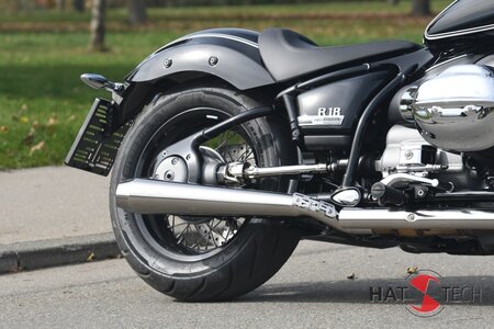 HATTECH Auspuff - LEGEND CONE  OYK - Schalldmpfer mit Anbauteilen fr BMW R18 auf original Krmmer - EU-Typgenehmigung