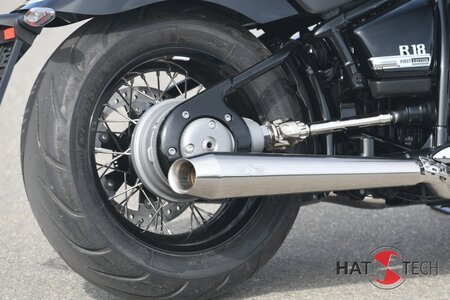 HATTECH Auspuff - LEGEND CONE  OYK - Schalldmpfer mit Anbauteilen fr BMW R18 auf original Krmmer - EU-Typgenehmigung
