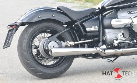 HATTECH Auspuff - LEGEND CONE  25 - Schalldmpfer mit Anbauteilen fr die BMW R18 Modelle auf original Krmmer - EU-Typgenehmigung