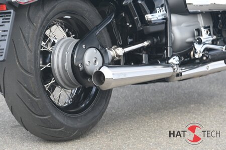 HATTECH Auspuff - LEGEND CONE  25 - Schalldmpfer mit Anbauteilen fr die BMW R18 Modelle auf original Krmmer - EU-Typgenehmigung