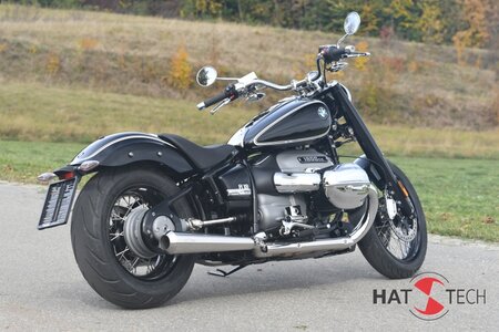 HATTECH Auspuff - LEGEND CONE  25 - Schalldmpfer mit Anbauteilen fr die BMW R18 Modelle auf original Krmmer - EU-Typgenehmigung
