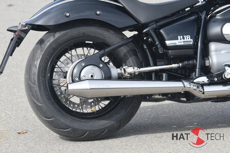 HATTECH Auspuff - LEGEND CONE 100 - Schalldämpfer mit Anbauteilen für die BMW R18 Modelle auf original Krümmer - EU-Typgenehmigung