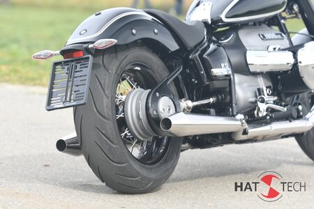 HATTECH Auspuff - LEGEND CONE 100 - Schalldmpfer mit Anbauteilen fr die BMW R18 Modelle auf original Krmmer - EU-Typgenehmigung