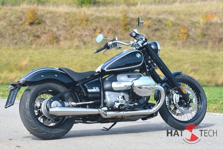 HATTECH Auspuff - LEGEND CONE 100 - Schalldmpfer mit Anbauteilen fr die BMW R18 Modelle auf original Krmmer - EU-Typgenehmigung