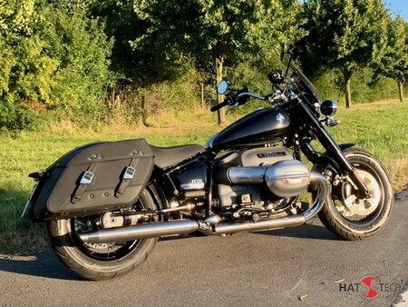 HATTECH Auspuff - CANNONBALL R18 - Schalldmpfer mit Anbauteilen fr die BMW R18 Modelle auf original Krmmer - EU-Typgenehmigung