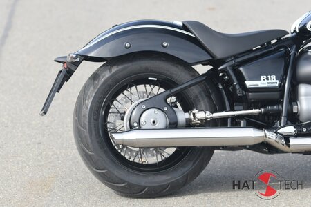 HATTECH Auspuff - CANNONBALL R18 - Schalldmpfer mit Anbauteilen fr die BMW R18 Modelle auf original Krmmer - EU-Typgenehmigung