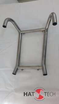 HATTECH EDELSTAHL 38mm fr BMW /5,  /6, R90S und /7 Modelle bis 1984  - Krmmeranlage - 2 Interferenzrohre