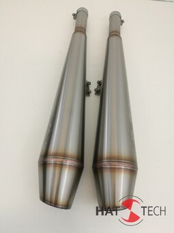 HATTECH Auspuff - GUNBALL OYK - Schalldmpfer  fr BMW R100/7 R100S R100RS R100RT mit 40mm Krmmer - EG-ABE