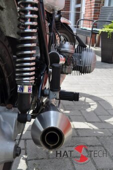 HATTECH Auspuff - GUNBALL60 - Schaldämpfer für BMW R100/7 R100S R100RS R100RT mit 40mm Krümmer 