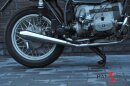 HATTECH Auspuff - GUNBALL60 - Endschalldämpfersatz auf 35mm Krümmer mit EG-ABE für BMW R 45, R 65, R 65LS `78 - `84 gebürstet & Anlauffarben an den Sichtschweißnähten