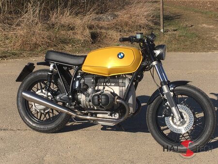 HATTECH Auspuff - GUNBALL OYK - Schaldmpfer auf 35mm Krmmer fr BMW R 45, R 65, R 65LS `78 - `84 mit EG-ABE gebrstet