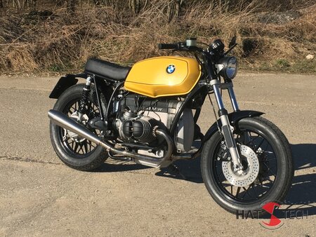 HATTECH Auspuff - GUNBALL OYK - Schaldmpfer auf 35mm Krmmer fr BMW R 45, R 65, R 65LS `78 - `84 mit EG-ABE gebrstet
