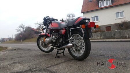 HATTECH Auspuff - GUNBALL100 - Norton Style Schaldmpfer fr BMW R 45, R 65, R 65LS `78 - `84  auf 35mm Krmmer mit EG-ABE