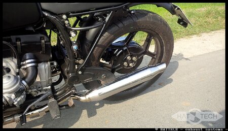 HATTECH Auspuff - CANNONBALL - BMW R 65, R 80, R 80RT, R 100 RS, RT Monolever Modelle  ab `85   Endschalldmpfersatz direkt auf Krmmer, mit EG-ABE