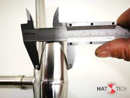 HATTECH Edelstahl-Krmmersatz - 35mm Auslassdurchmesser 38mm Anschludurchmesser - BMW R 65 Monolever Modell  ab 1985 bis 1993