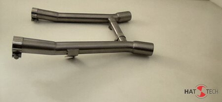 HATTECH Verbindungsrohre mit Interferenzrohr passend auf original Schalldmpfer - BMW R 65, R 80, R 80RT, R 100 RS, RT Monolever Modelle ab `85