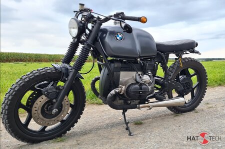 HATTECH Endschalldmpfer - GB25-BOBBER - BMW R 65, R 80, R 80RT, R 100 RS, RT Monolever Modelle  ab `85   flach liegende Gunball25 Schalldmpfer - Mit EG-ABE