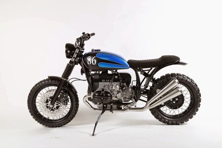 HATTECH Auspuff - GUNBALL - BMW R80 / 100R/GS  und Mystic -  linksseitiger Doppelschalldmpfer ab original Krmmer mit EG-ABE
