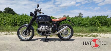 BMW R80 / 100R  und Mystic HATTECH PureCraft Schalldmpfer steil stehend, mit Y-Rohr ab Krmmer mit EG-ABE