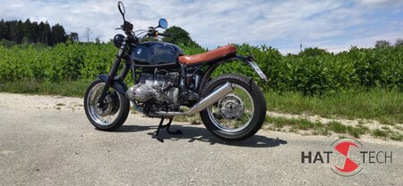 BMW R80 / 100R  und Mystic HATTECH PureCraft Schalldmpfer steil stehend, mit Y-Rohr ab Krmmer mit EG-ABE