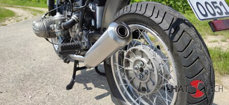 BMW R80 / 100R  und Mystic HATTECH PureCraft Schalldmpfer steil stehend, mit Y-Rohr ab Krmmer mit EG-ABE