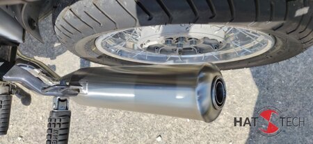 BMW R80 / 100R  und Mystic HATTECH PureCraft Schalldmpfer steil stehend, mit Y-Rohr ab Krmmer mit EG-ABE