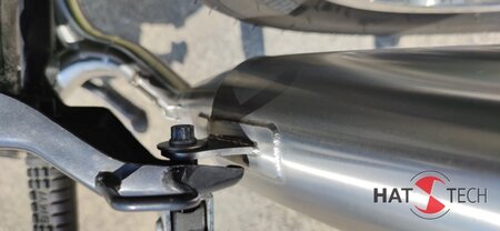 BMW R80 / 100R  und Mystic HATTECH PureCraft Schalldmpfer steil stehend, mit Y-Rohr ab Krmmer mit EG-ABE