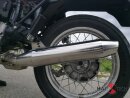 BMW R80 / 100R  und Mystic HATTECH OYK Schalldämpfer flach liegend, direkt auf original Vorschalldämpfer oder Y-Rohr  mit EG-ABE
