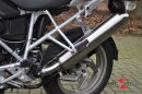 BMW R 1200 GS und GS Adventure  2010-2013 - SS12-RS (Reduced Sound): Runder Hattech Endschalldämpfer mit EG-ABE (mit Lautstärkereduzierung) gebürstet