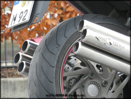 HATTECH Auspuff - SIX - PIPE Endschalldmpfer mit Geruschreduzierungseinstzen  fr BMW K1600 GT / GTL