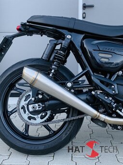 HATTECH Auspuff - GUNBALL OYK - Schalldämpfer mit Anbauteilen für TRIUMPH Speed Twin / Thruxton 1200 / R / RS  auf original Krümmer - EU-Typgenehmigung