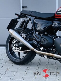HATTECH Auspuff - GUNBALL OYK - Schalldmpfer mit Anbauteilen fr TRIUMPH Speed Twin / Thruxton 1200 / R / RS  auf original Krmmer - EU-Typgenehmigung