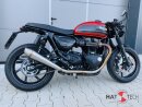 HATTECH Auspuff - GUNBALL OYK - Schalldämpfer mit Anbauteilen für TRIUMPH Speed Twin / Thruxton 1200 / R / RS  auf original Krümmer - EU-Typgenehmigung gebürstet