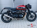 HATTECH Auspuff - GUNBALL OYK - Schalldämpfer mit Anbauteilen für TRIUMPH Speed Twin / Thruxton 1200 / R / RS  auf original Krümmer - EU-Typgenehmigung gebürstet & Anlauffarben an den Sichtschweißnähten