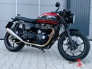 HATTECH Auspuff - GUNBALL OYK - Schalldämpfer mit Anbauteilen für TRIUMPH Speed Twin / Thruxton 1200 / R / RS  auf original Krümmer - EU-Typgenehmigung gebürstet & Anlauffarben an den Sichtschweißnähten