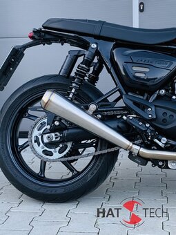 HATTECH Auspuff - GUNBALL 25 - Schalldämpfer mit Anbauteilen für TRIUMPH Speed Twin / Thruxton 1200 / R / RS  auf original Krümmer - EU-Typgenehmigung