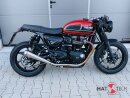 HATTECH Auspuff - GUNBALL 25 - Schalldämpfer mit Anbauteilen für TRIUMPH Speed Twin / Thruxton 1200 / R / RS  auf original Krümmer - EU-Typgenehmigung poliert