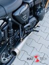 HATTECH Auspuff - GUNBALL 25 - Schalldämpfer mit Anbauteilen für TRIUMPH Speed Twin / Thruxton 1200 / R / RS  auf original Krümmer - EU-Typgenehmigung poliert