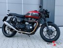 HATTECH Auspuff - GUNBALL 100 - Schalldämpfer mit Anbauteilen für TRIUMPH Speed Twin / Thruxton 1200 / R / RS auf original Krümmer - EU-Typgenehmigung