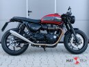 HATTECH Auspuff - GUNBALL 100 - Schalldämpfer mit Anbauteilen für TRIUMPH Speed Twin / Thruxton 1200 / R / RS auf original Krümmer - EU-Typgenehmigung poliert