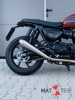 HATTECH Auspuff - GUNBALL 60 - Schalldämpfer mit Anbauteilen für TRIUMPH Speed Twin / Thruxton 1200 / R / RS auf original Krümmer - EU-Typgenehmigung