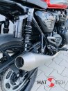 HATTECH Auspuff - GUNBALL 60 - Schalldämpfer mit Anbauteilen für TRIUMPH Speed Twin / Thruxton 1200 / R / RS auf original Krümmer - EU-Typgenehmigung gebürstet