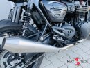 HATTECH Auspuff - GUNBALL 60 - Schalldämpfer mit Anbauteilen für TRIUMPH Speed Twin / Thruxton 1200 / R / RS auf original Krümmer - EU-Typgenehmigung gebürstet