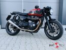HATTECH Auspuff - GUNBALL 60 - Schalldämpfer mit Anbauteilen für TRIUMPH Speed Twin / Thruxton 1200 / R / RS auf original Krümmer - EU-Typgenehmigung gebürstet
